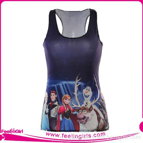 Hot sale new galaxy printed sleeveless t shirt
